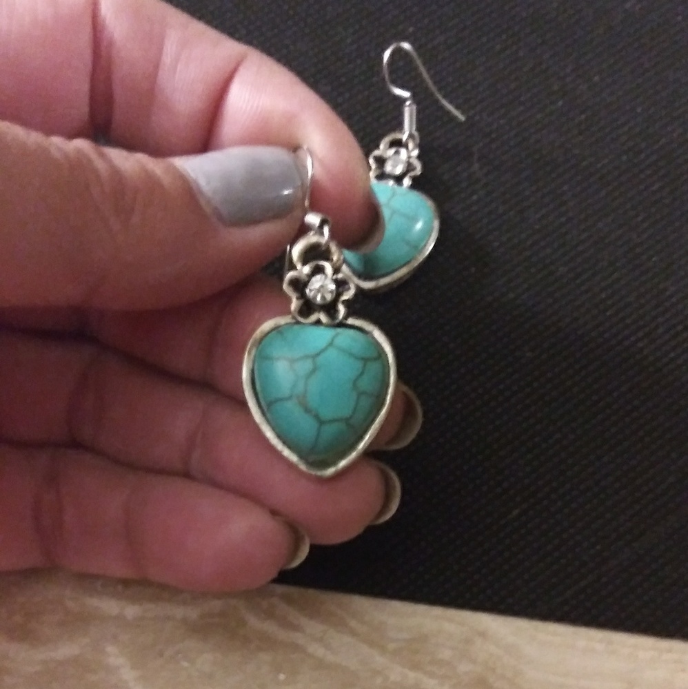Turquoise-like earrings.